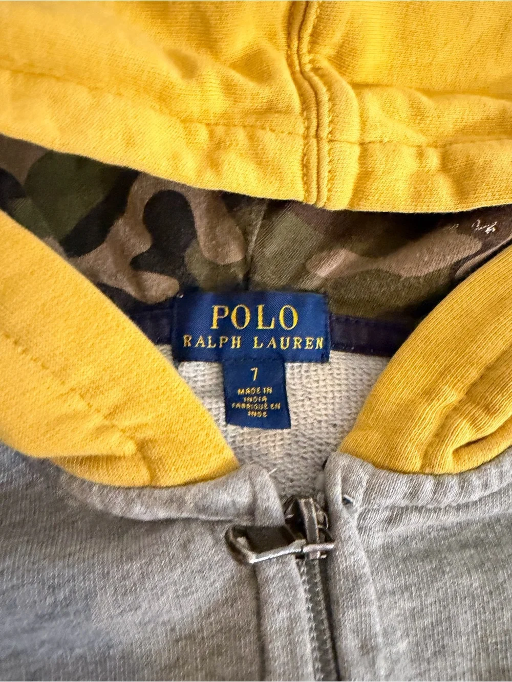 Polo by Ralph Lauren Colour-Blocked Cotton Hoodie, sz 7